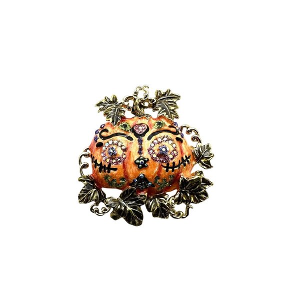 Kirks Folly Womens Crystal Magnetic Enhancer Pendant Pumpkin Fall - Picture 2 of 3